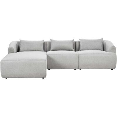 Beliani Right Hand SVANSELE Light Grey Fabric Corner Sofa - Sofa Beliani Right Hand SVANSELE Light Grey Fabric Corner Sofa - Sofa