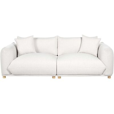 Beliani Sofa - 3-Seater Modern White Polyester Upholstery Beliani Sofa - 3-Seater Modern White Polyester Upholstery