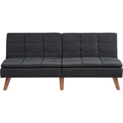 Beliani Sofa Bed Black - Modern 3-Seater with Adjustable Backrest Beliani Sofa Bed Black - Modern 3-Seater with Adjustable Backrest