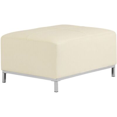 Beliani Beige Leather Rectangular Footstool - Footstool Beliani Beige Leather Rectangular Footstool - Footstool