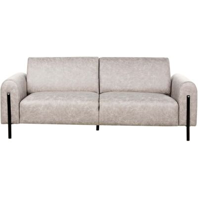 Beliani Sofa Grey Fabric Metal Legs 3 Seater - Sofa Beliani Sofa Grey Fabric Metal Legs 3 Seater - Sofa