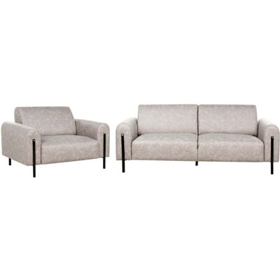 Beliani Sofa Set - Modern Faux Leather 3-Seater & Armchair Beliani Sofa Set - Modern Faux Leather 3-Seater & Armchair