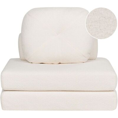 Beliani White Fabric Modern Sofa Bed - Sofa Bed Beliani White Fabric Modern Sofa Bed - Sofa Bed