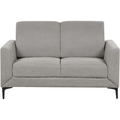 Beliani Grey Fabric 2 Seater Sofa - Retro Style Living Room Furniture Beliani Grey Fabric 2 Seater Sofa - Retro Style Living Room Furniture