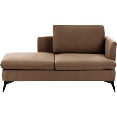 Beliani Sievoz Brown Polyester 155x85x84 - Chaise Longue Beliani Sievoz Brown Polyester 155x85x84 - Chaise Longue