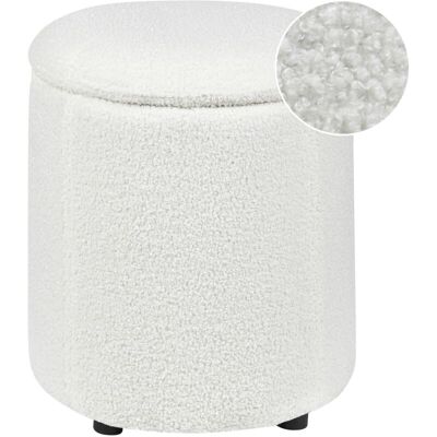 Beliani Maryland Off-White Boucle Pouffe - Storage, Extra Seat, Footrest Beliani Maryland Off-White Boucle Pouffe - Storage, Extra Seat, Footrest
