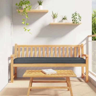Vidaxl Anthracite 200x40x8 cm Water-resistant Cushion for Bench Vidaxl Anthracite 200x40x8 cm Water-resistant Cushion for Bench