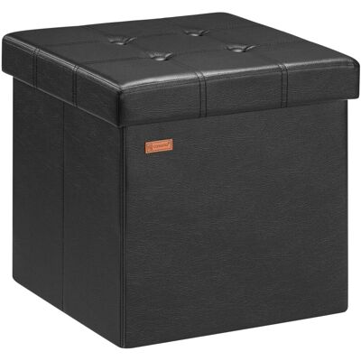 Casaria - Storage Ottoman - 40L, Black, Padded, Foldable, 38x38x38cm Casaria - Storage Ottoman - 40L, Black, Padded, Foldable, 38x38x38cm