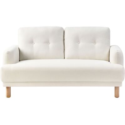 Beliani 2 Seater Sofa Off-White Polyester - Living Room Furniture Beliani 2 Seater Sofa Off-White Polyester - Living Room Furniture