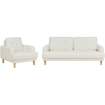 Beliani Living Room Set - Retro 3-Seater Sofa & Armchair Beliani Living Room Set - Retro 3-Seater Sofa & Armchair