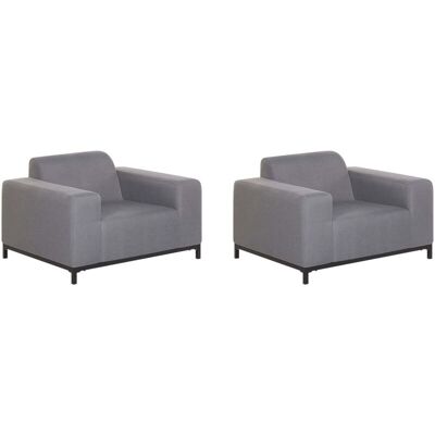 Beliani Garden Armchair ROVIGO - Weather-Resistant Grey Fabric Set of 2 Beliani Garden Armchair ROVIGO - Weather-Resistant Grey Fabric Set of 2