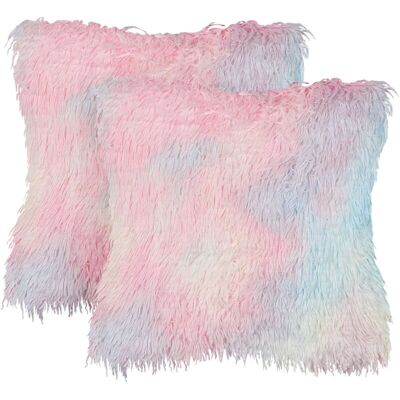 Beliani Set of 2 Cushions Faux Fur Multicolour - Cushions Beliani Set of 2 Cushions Faux Fur Multicolour - Cushions