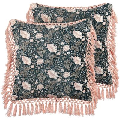 Beliani Velvet Floral Cushions Set - 45x45 cm Beliani Velvet Floral Cushions Set - 45x45 cm