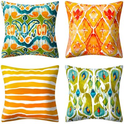 TEHTUY Set of 4 Cushion Covers 45x45cm Vintage Ethnic Style Pillowcase TEHTUY Set of 4 Cushion Covers 45x45cm Vintage Ethnic Style Pillowcase