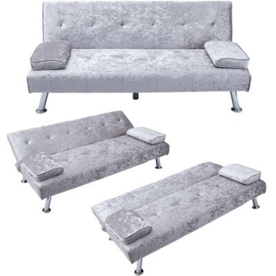 Sofa Bed 3 Seater with Upholstered Seat and Wooden Legs Sofa Couch Living Room/Spare Room/Guest Room (Cloth, Grey) Sofa Bed 3 Seater with Upholstered Seat and Wooden Legs Sofa Couch Living Room/Spare Room/Guest Room (Cloth, Grey)
