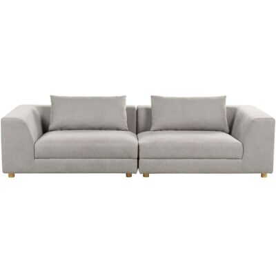 Beliani Light Grey Polyester 3-Seater Sofa - Couch Modern Comfortable Beliani Light Grey Polyester 3-Seater Sofa - Couch Modern Comfortable