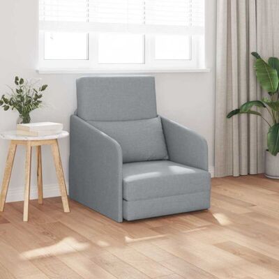 vidaXL 65x80x83 cm light gray fabric 2-in-1 sofa bed vidaXL 65x80x83 cm light gray fabric 2-in-1 sofa bed