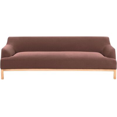 Beliani Sofa 3 Seater Elegant Polyester Fabric Burgundy - Sofa Beliani Sofa 3 Seater Elegant Polyester Fabric Burgundy - Sofa