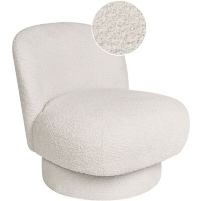 Beliani Aylo White Retro Swivel Armchair - Armchair Beliani Aylo White Retro Swivel Armchair - Armchair