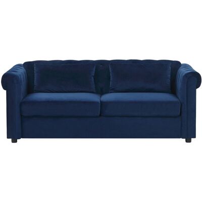 Beliani Chesterfield Sofa Bed Blue Velvet - Sofa Bed Beliani Chesterfield Sofa Bed Blue Velvet - Sofa Bed