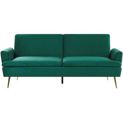 Beliani Velvet Sofa Bed Dark Green - Sofa bed, velvet, modern design Beliani Velvet Sofa Bed Dark Green - Sofa bed, velvet, modern design