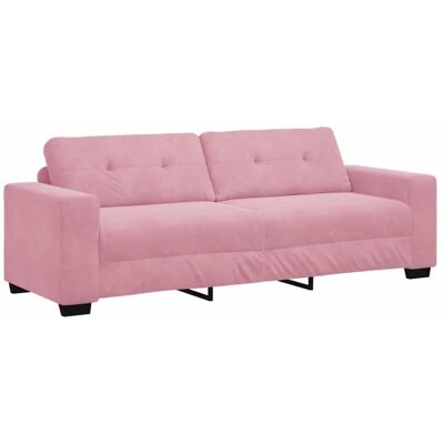 Vidaxl Velvet 3-Seater Sofa - Modern Pink Upholstery Vidaxl Velvet 3-Seater Sofa - Modern Pink Upholstery