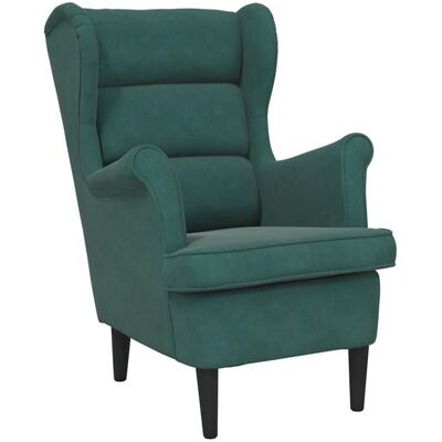 vidaXL Armchair Dark Green Velvet - Armchair in Velvet with Retro Style vidaXL Armchair Dark Green Velvet - Armchair in Velvet with Retro Style