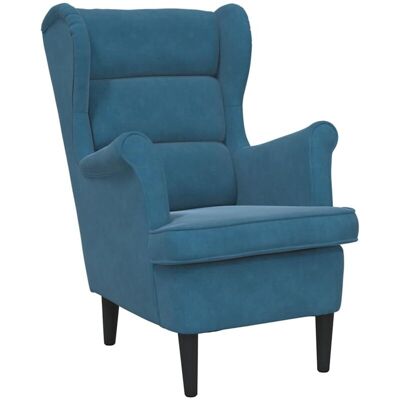 vidaXL Armchair Blue Velvet - Retro Style Sofa Chair vidaXL Armchair Blue Velvet - Retro Style Sofa Chair