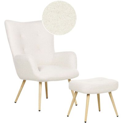 Beliani Vejle Wingback Chair with Ottomans - Armchair Beliani Vejle Wingback Chair with Ottomans - Armchair
