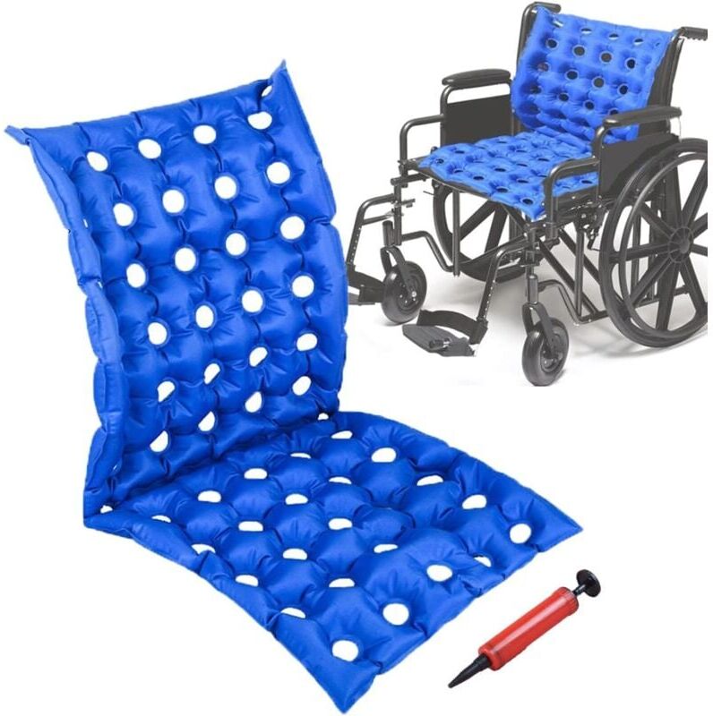 Csparkv - 102x48cm Inflatable Wheelchair Seat Cushion with Full Back, Anti-Decubitus Seat Cushion for Bedridden Elderly Disabled