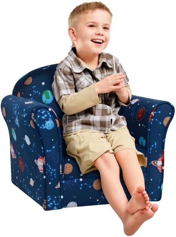 Kids Armchair Toddler Sofa Seat Children Chair Couch w/ Wooden Frame - Homcom