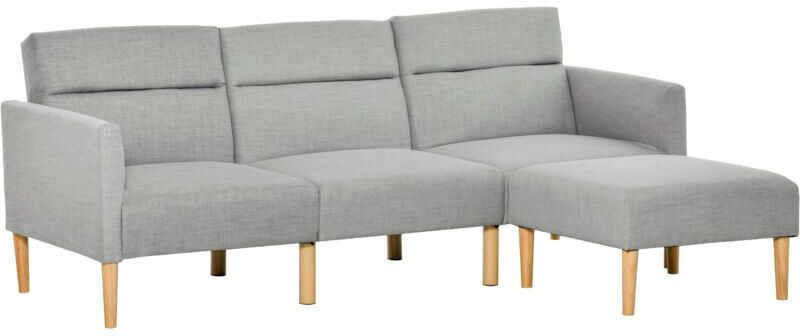 Homcom - Upholstered Sofa bed Reversible Sectional Sofa Set linen-Touch Sleeper