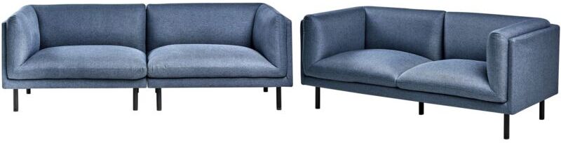 Beliani - Modern Upholstered 5 Seater Sofa Set Fabric Metal Legs Living Room Furniture Dark Blue Vorgod