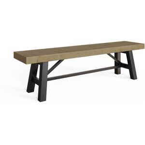 Large Solid Dining Bench Solid Pine Industrial Design - Rustic Pine - Fwstyle