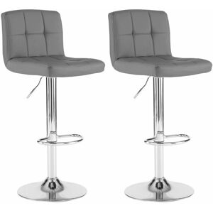 Neo Direct - Neo 2x Dark Grey Faux Leather Cuban Swivel Bar Stools