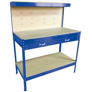 Steel Garage Workbench With Drawers Pegboard Blue - Switzer