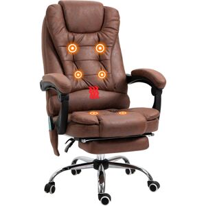 Vinsetto - Ergonomic Heated 6 Points Vibration Massage Office Chair Brown - Brown