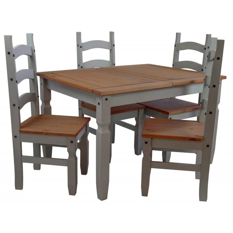 Mercers Furniture - Corona Grey Wax 4'0' Dining Table & 4 Chairs