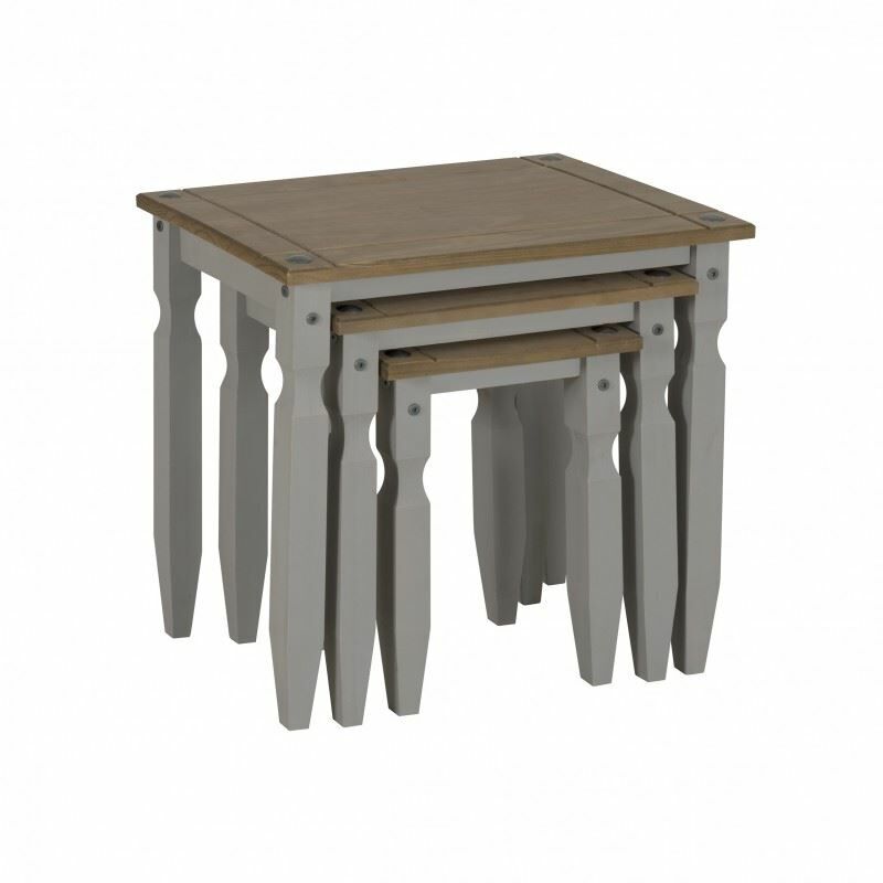 Mercers Furniture - Corona Grey Wax Piccolo Nest of Tables