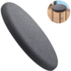 XUIGORT 1 pcs Stool Cushion Round Comfortable Memory Foam Padded Stool Covers Bar Seat Cushion with Elastic and Non-Slip Band Diameter 35 cm Dark Grey