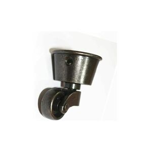 Neige - 1 x Vintage Round Cup Caster, Bronze - b, for wooden furniture legs to create unique chairs, sofas and tables