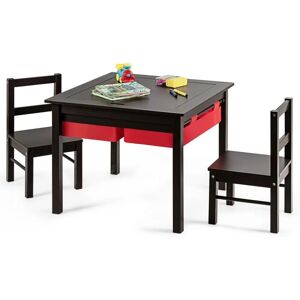 COSTWAY 5 in 1 Kids Table and Chair Set Children Building Block Activity Table W/Storage