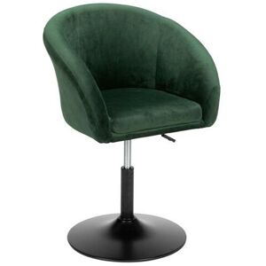 FAMIHOLLD 1pc Adjustable Bar Stool Dining Chair Bucket-style Leisure Chair Dark Green Flannel Fabric Bar Chair