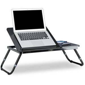 Relaxdays - Laptop Tray, Portable, HxWxD: 40 x 75 x 35 cm, Bed Table, Reading Stand, Foldable, Adjustable Height, Black