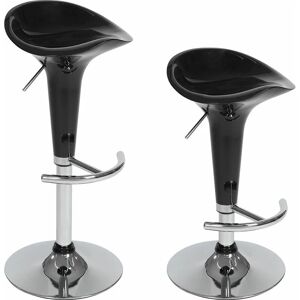 TECTAKE 2 bar stools Peter made of plastic - breakfast bar stools, kitchen stools, kitchen bar stools - black