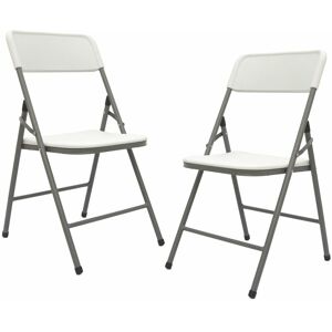 Amanka - 2 Folding Chairs up to 150 kg Garden Seat Balcony Furniture Weatherproof Plastic - weiss