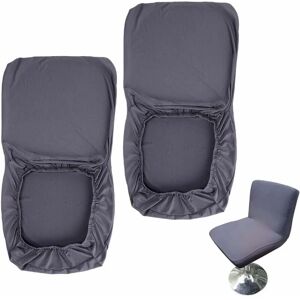 Hoopzi - 2 Pack Dark Gray Bar Stool Slipcover with Stretch Backrest Cover for Short Swivel Dining Chair