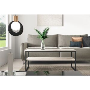MMILO MODERN 2 Tier Coffee Table White Marbe Effect Side Table Modern Living Room