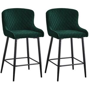 CLIPOP 2 X Dining Chair, Velvet Upholstered Kitchen Leisure Chairs Soft Padded Accent Chair,Green