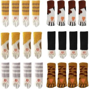 AOUGO 24 Cute Chair Socks Cat Paws Chair Leg Covers Floor Protectors Anti Scratch Anti Noise 24PCS(6 Sets)